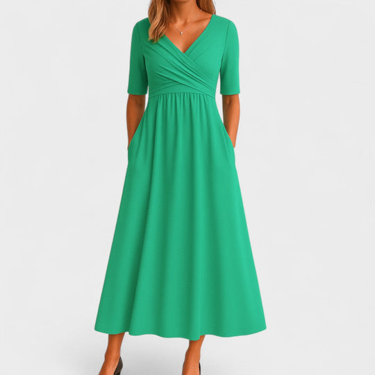 Danielle – V-Neck Empire Waist Dress for Women