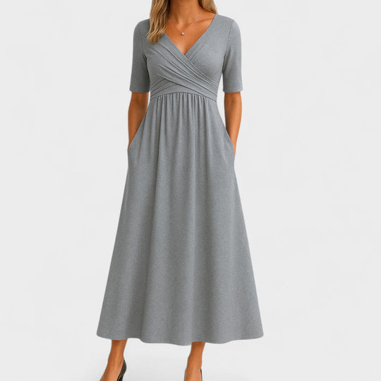 Danielle – V-Neck Empire Waist Dress for Women
