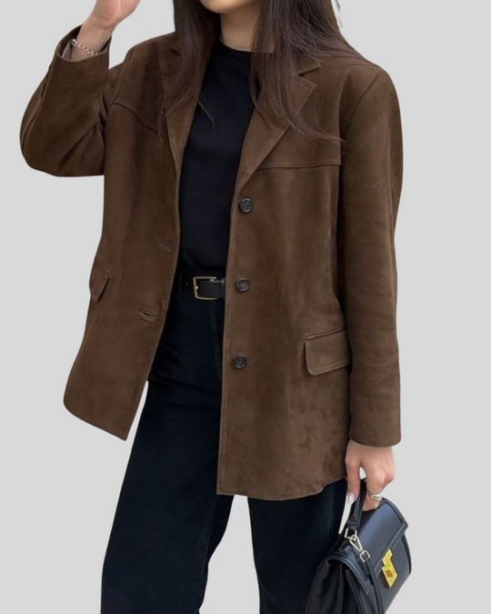 Carmina – Suede Blazer Jacket for Women