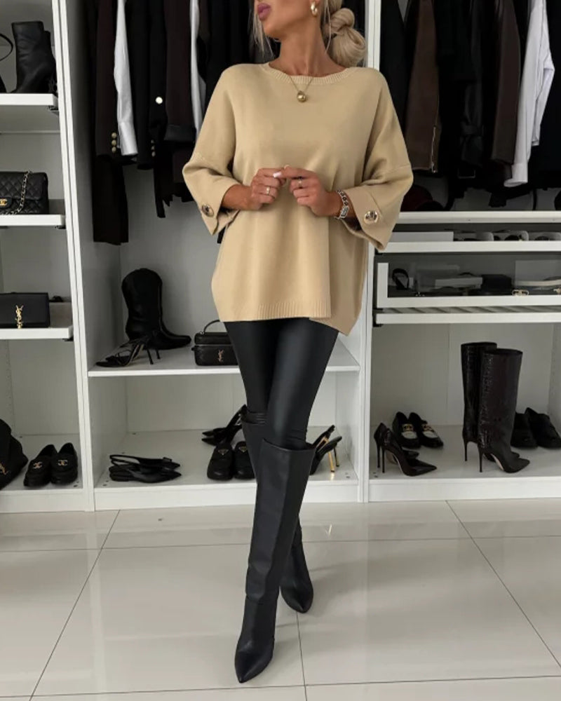 Maisie – Button-Cuff Knit Tunic for Women