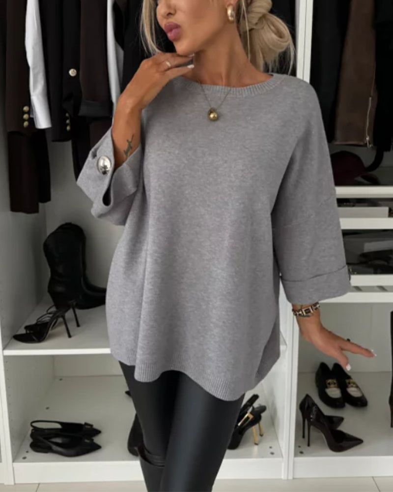 Maisie – Button-Cuff Knit Tunic for Women