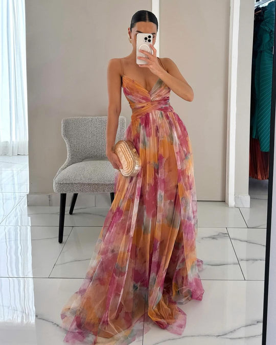 Giselle | Enchanting Floral Print Maxi Dress