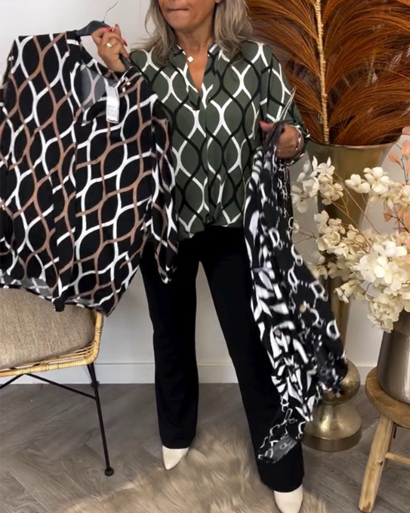 Izzie – Geometric Print Tunic Top for Women