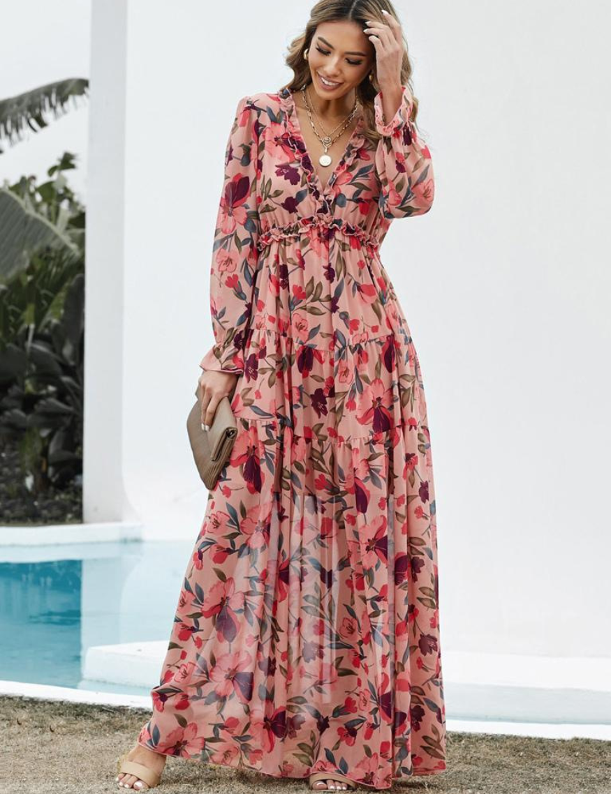 Tanisha – Floral Boho Maxi Dress for Women