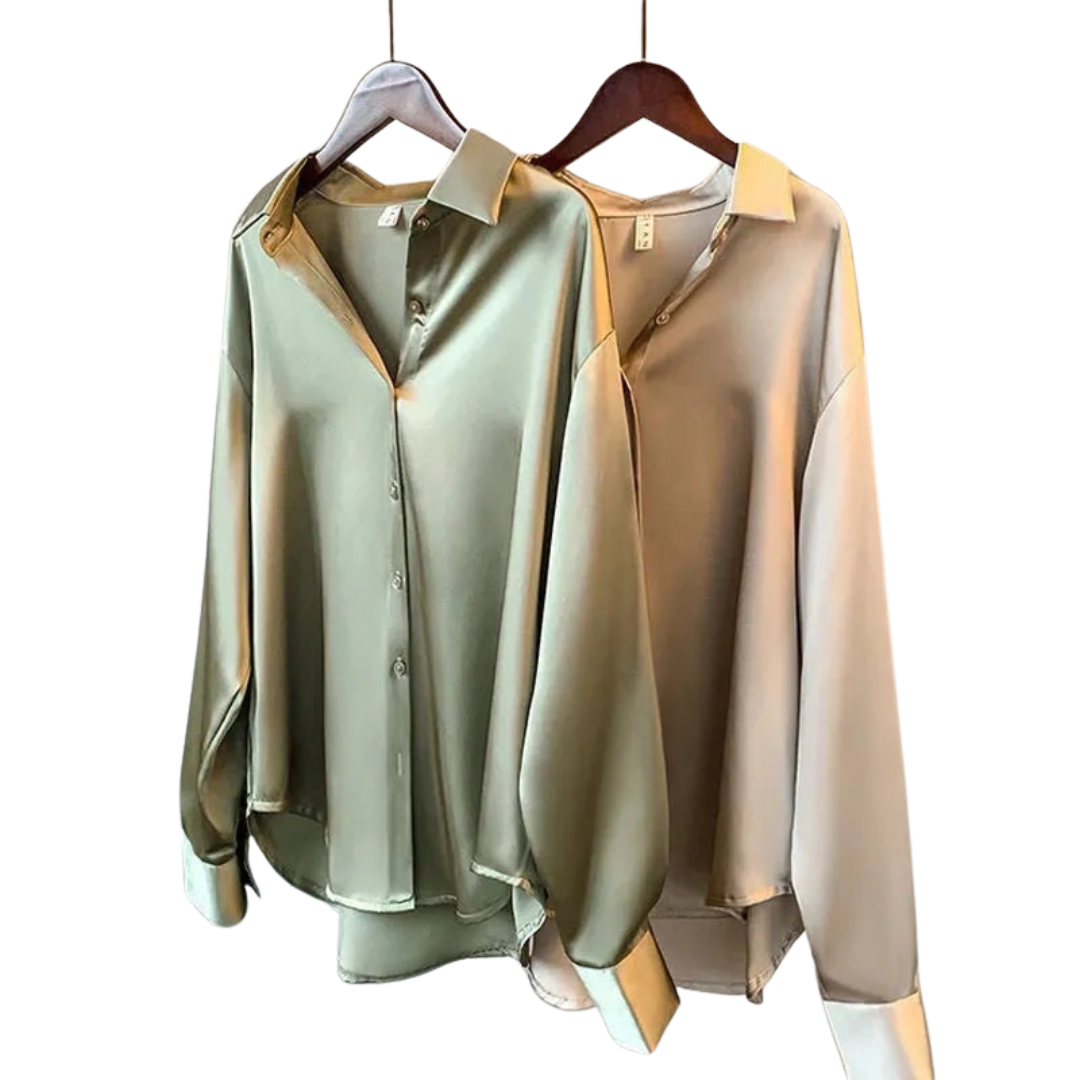 Marguerite – Luxe Satin Button-Up Shirt for Women