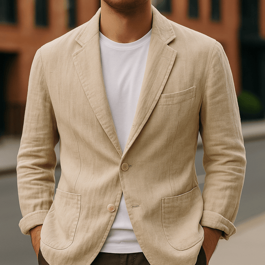Warren – Beige Linen Casual Blazer for Men