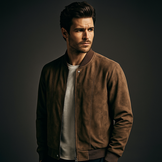 Elijah – Suede Bomber Jacket for Men