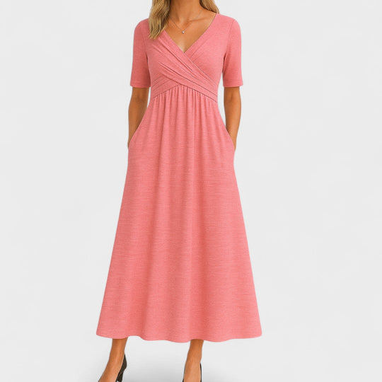 Danielle – V-Neck Empire Waist Dress for Women