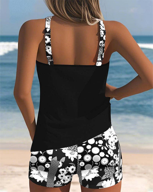 Isalyn – Floral Splash Tankini Shorts Set