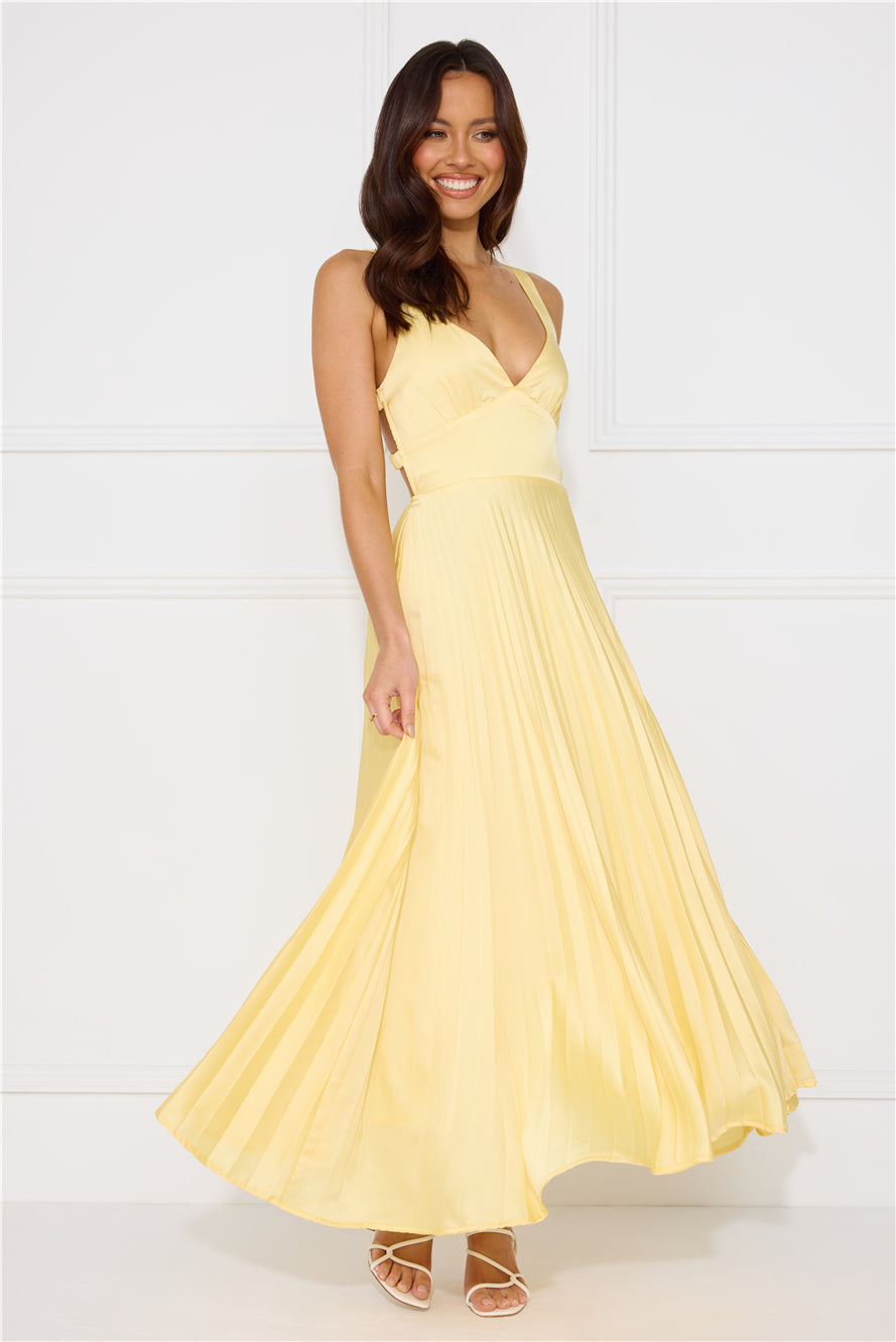 Azalea – Pleated Back-Tie Midi Dress
