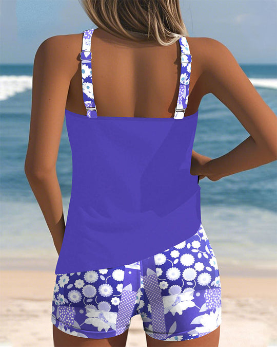 Isalyn – Floral Splash Tankini Shorts Set