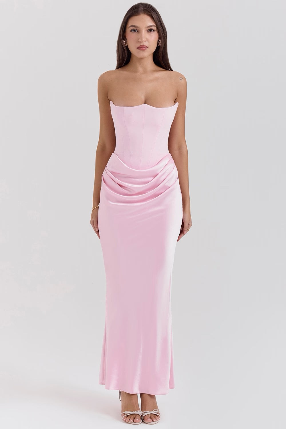 Marika – Strapless Satin Bodycon Dress for Women