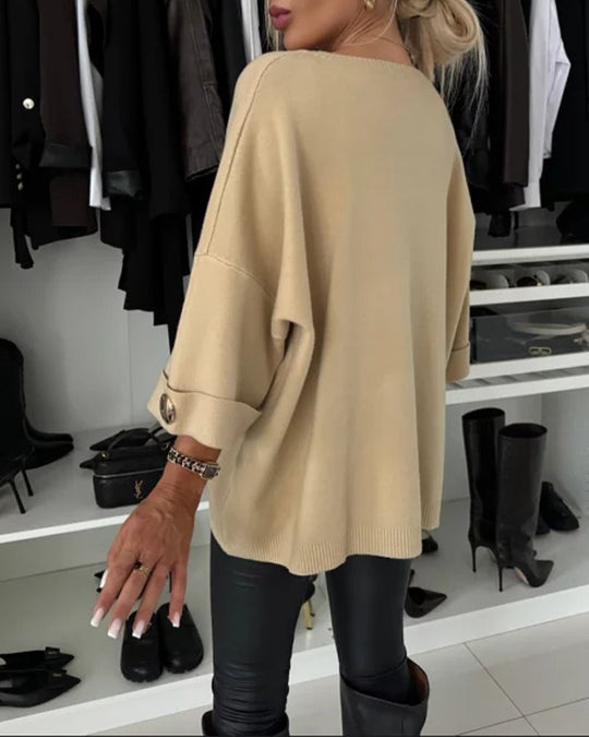 Maisie – Button-Cuff Knit Tunic for Women