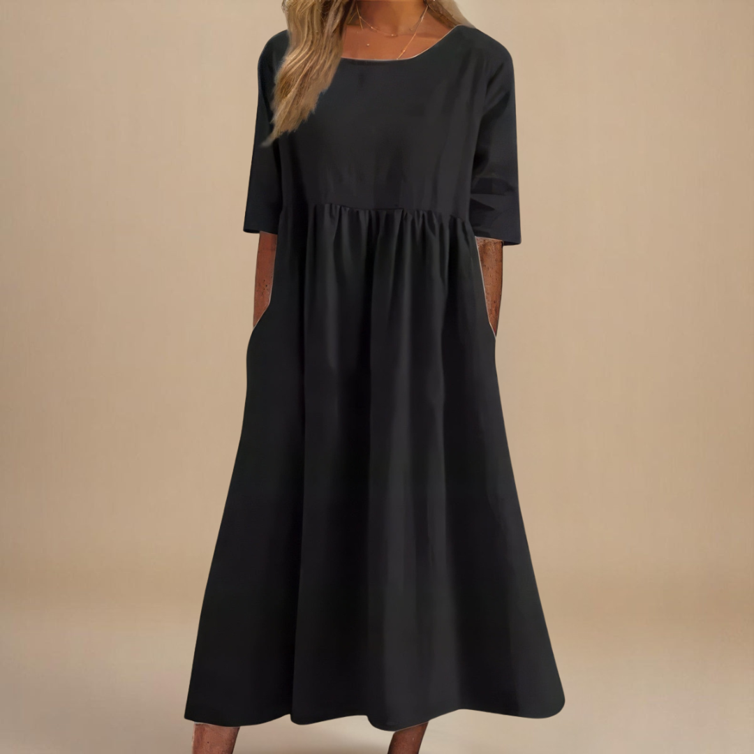Gisela – Linen Blend Casual Midi Dress