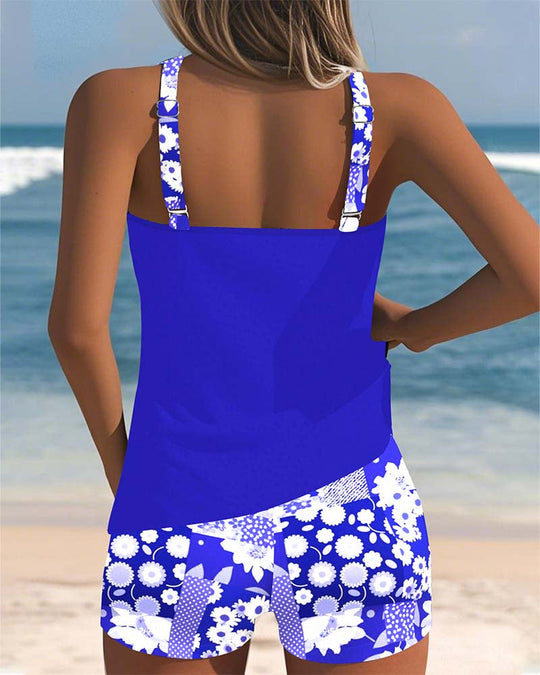 Isalyn – Floral Splash Tankini Shorts Set