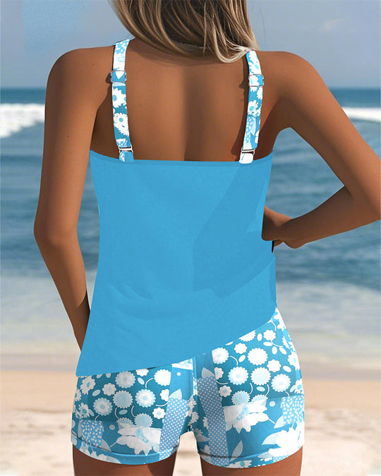 Isalyn – Floral Splash Tankini Shorts Set