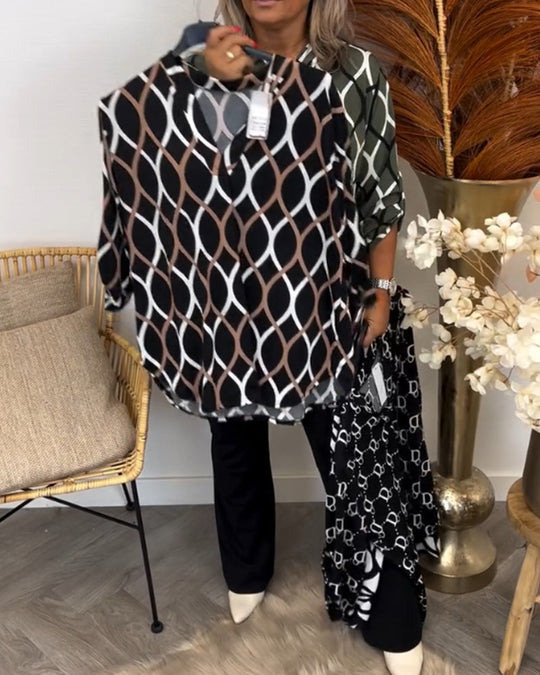 Izzie – Geometric Print Tunic Top for Women