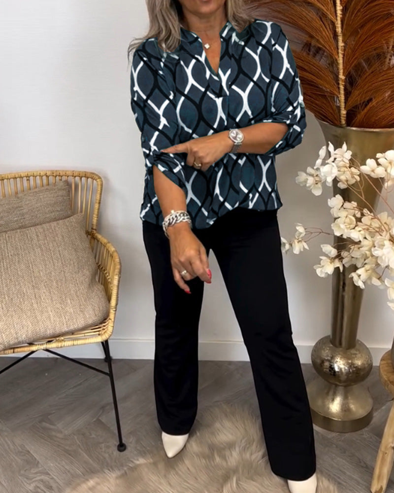 Izzie – Geometric Print Tunic Top for Women