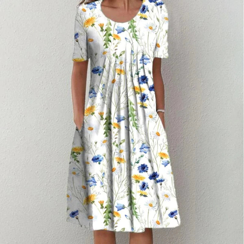 Camille – Floral Cotton Midi Dress