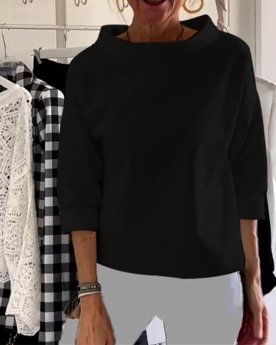 Avenelle – Luxe Drape Collar Blouse