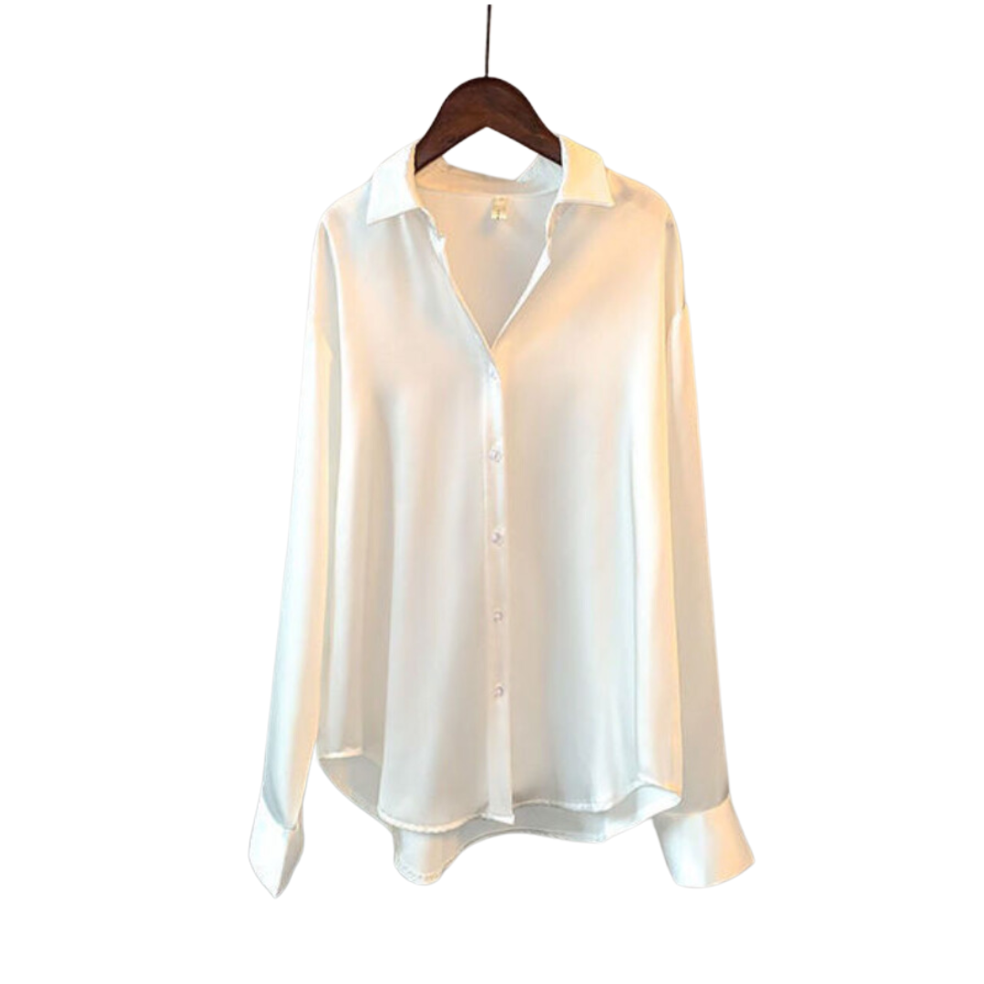 Marguerite – Luxe Satin Button-Up Shirt for Women