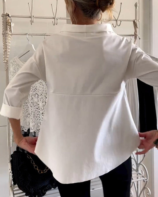 Avenelle – Luxe Drape Collar Blouse