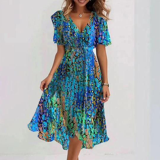 Isla – Flutter Sleeve Boho Midi Dress