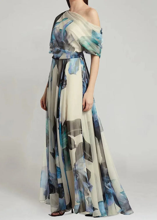 Maraya – Watercolor Chiffon Gown