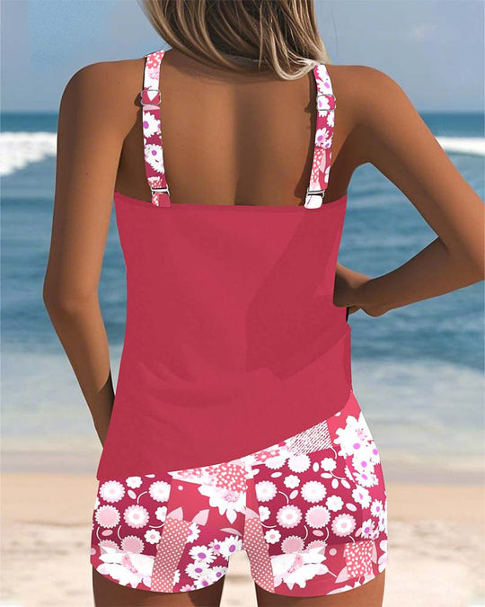 Isalyn – Floral Splash Tankini Shorts Set
