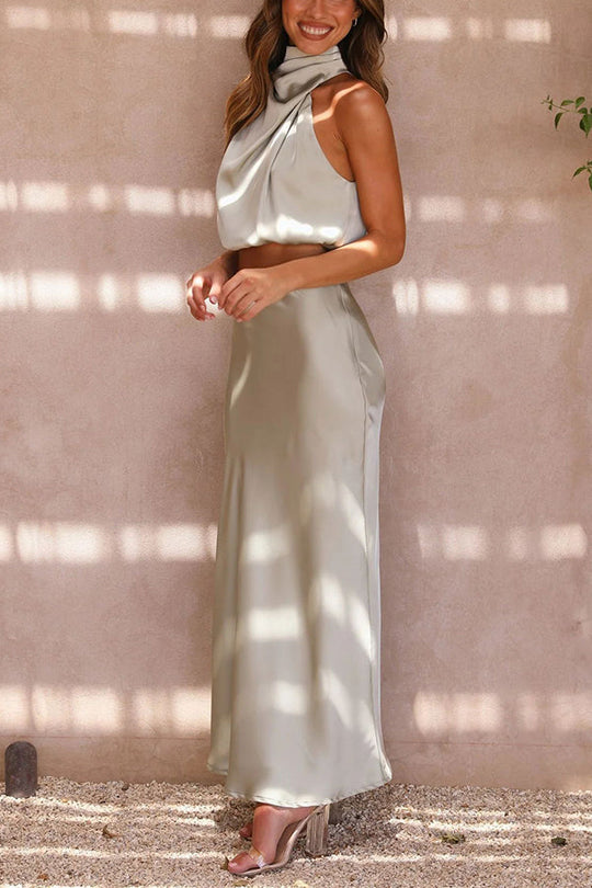 Sorelle – Satin Halter Gown for Women