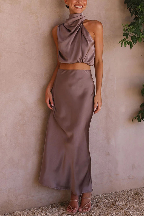 Sorelle – Satin Halter Gown for Women
