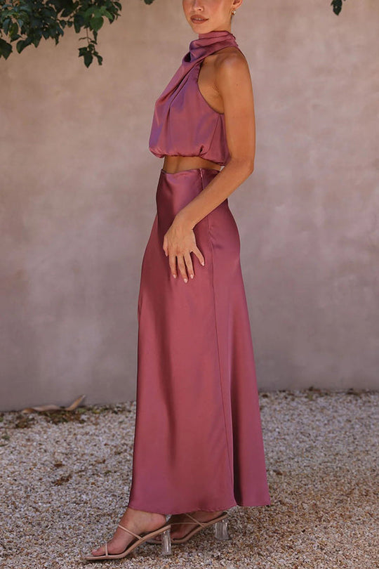 Sorelle – Satin Halter Gown for Women
