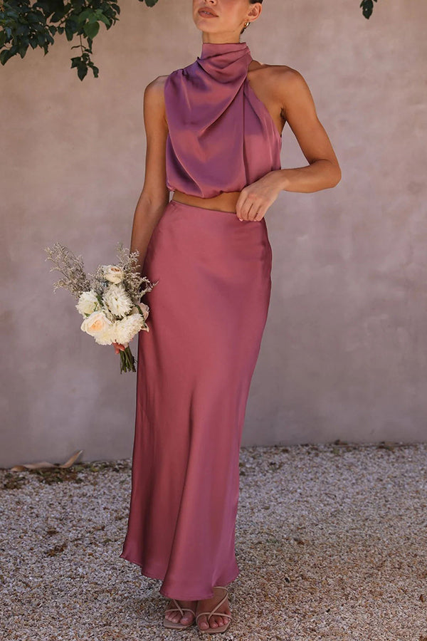 Sorelle – Satin Halter Gown for Women
