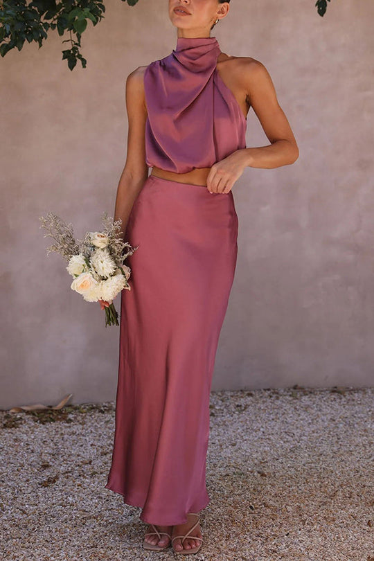 Sorelle – Satin Halter Gown for Women