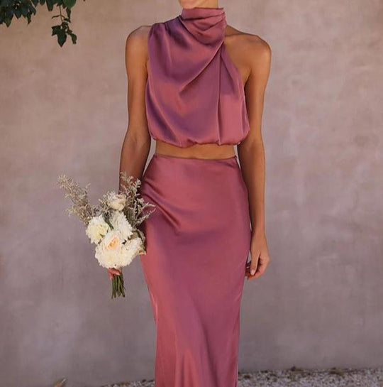 Sorelle – Satin Halter Gown for Women