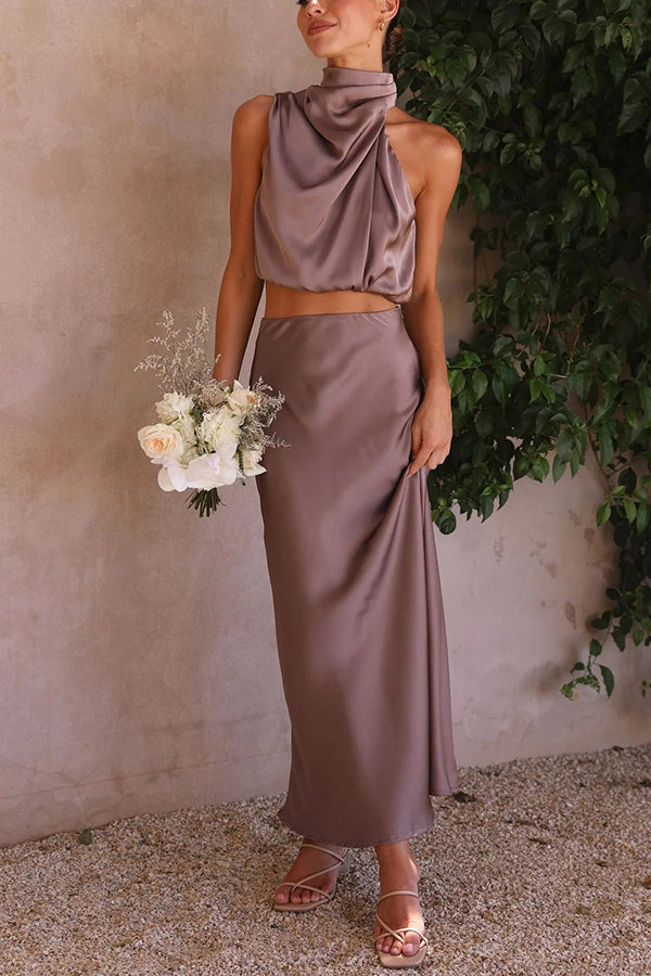 Sorelle – Satin Halter Gown for Women