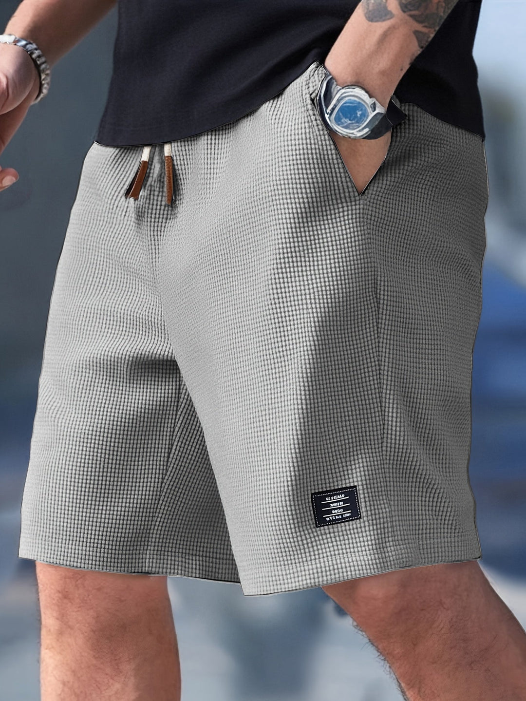 Morzen – Textured Drawstring Shorts for Men