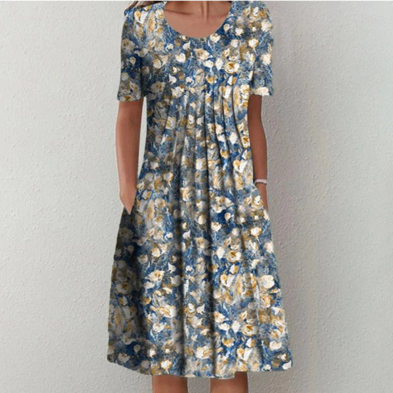 Camille – Floral Cotton Midi Dress