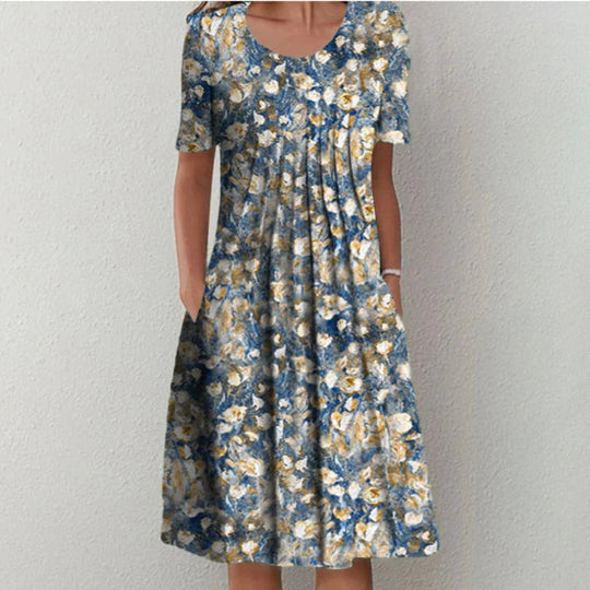 Camille – Floral Cotton Midi Dress