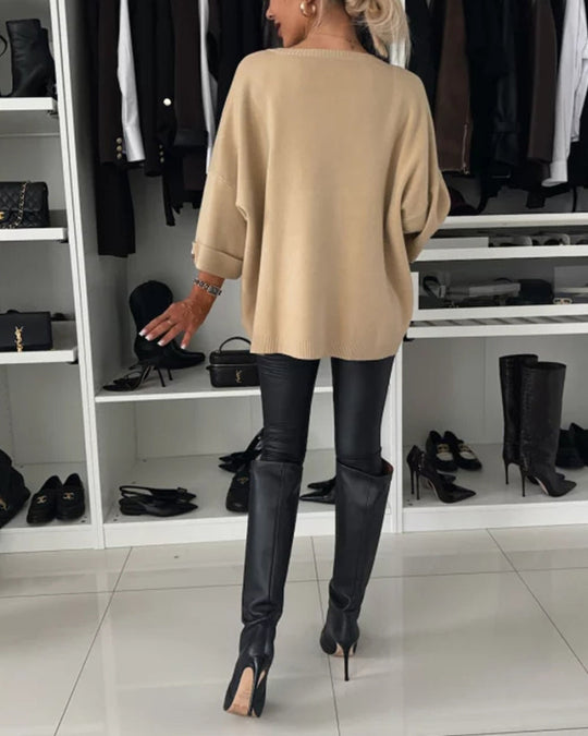 Maisie – Button-Cuff Knit Tunic for Women