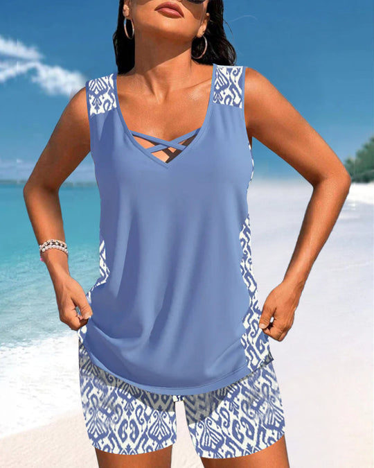 Coral – Boho Breeze Tank & Shorts Set for Women