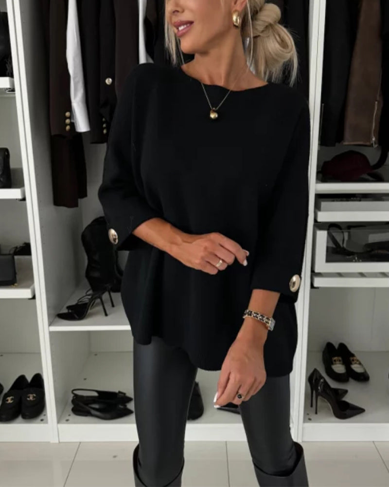Maisie – Button-Cuff Knit Tunic for Women