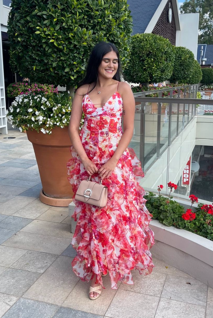 Iveta – Cascading Petal Evening Dress