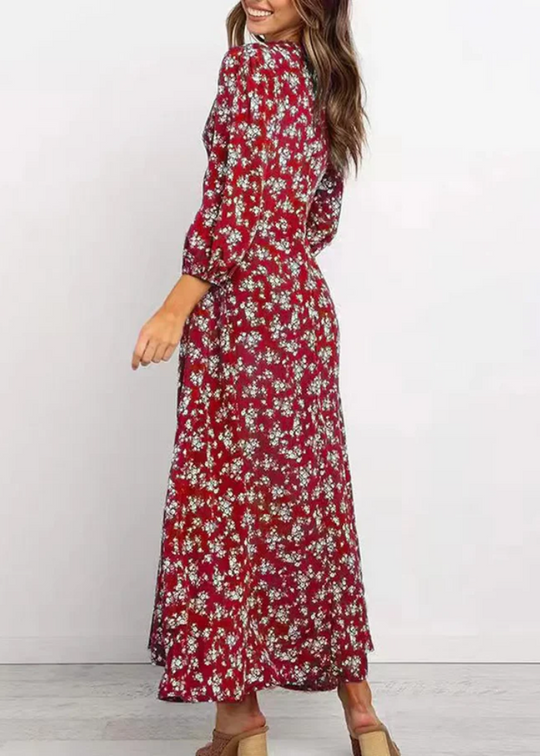 Izzy – Floral Long Sleeve Boho Maxi Dress for Women