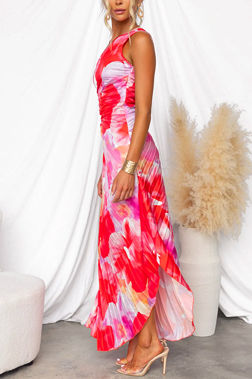 Astrid – One-Shoulder Summer Print Dress