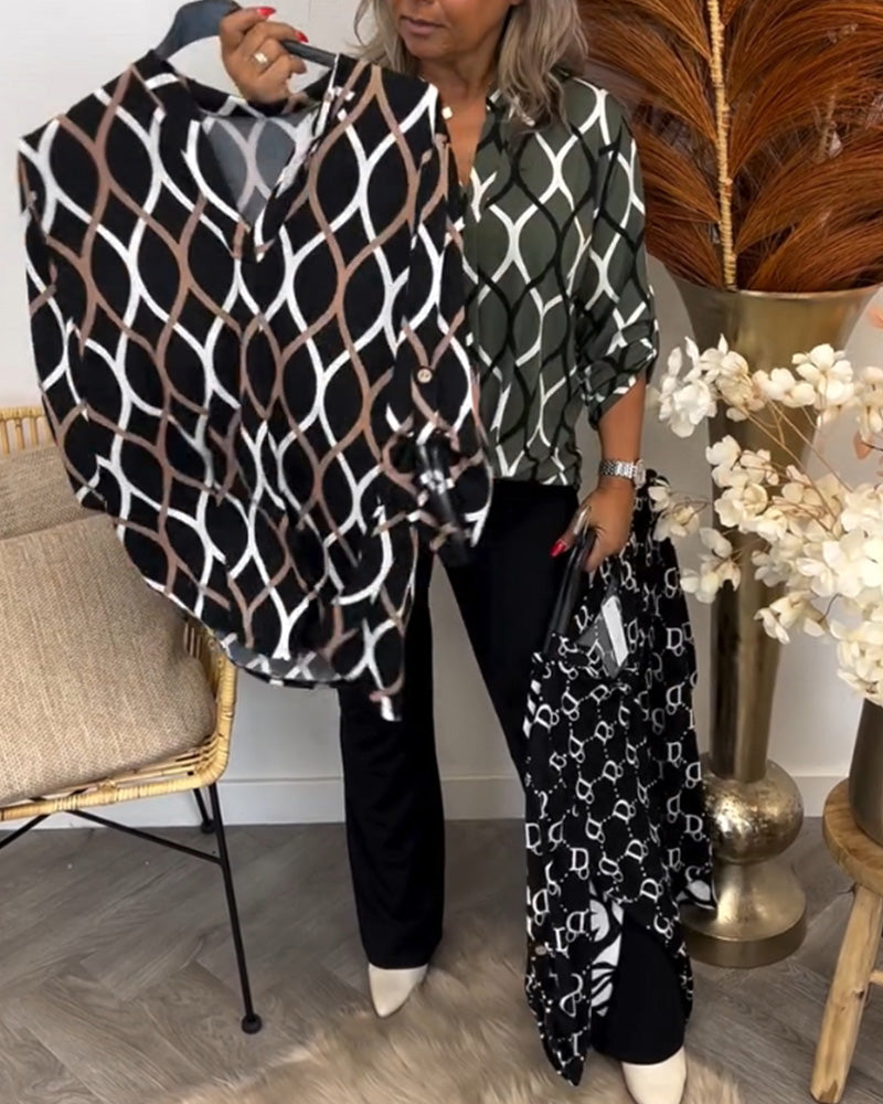 Izzie – Geometric Print Tunic Top for Women