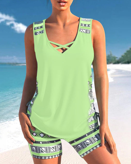 Coral – Boho Breeze Tank & Shorts Set for Women