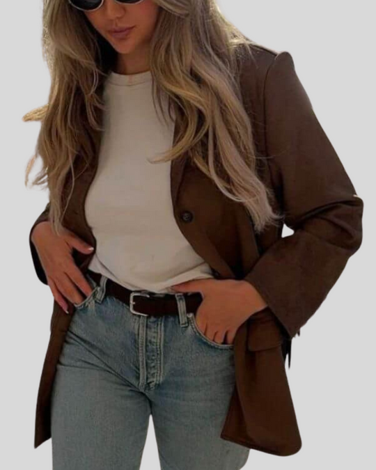 Carmina – Suede Blazer Jacket for Women