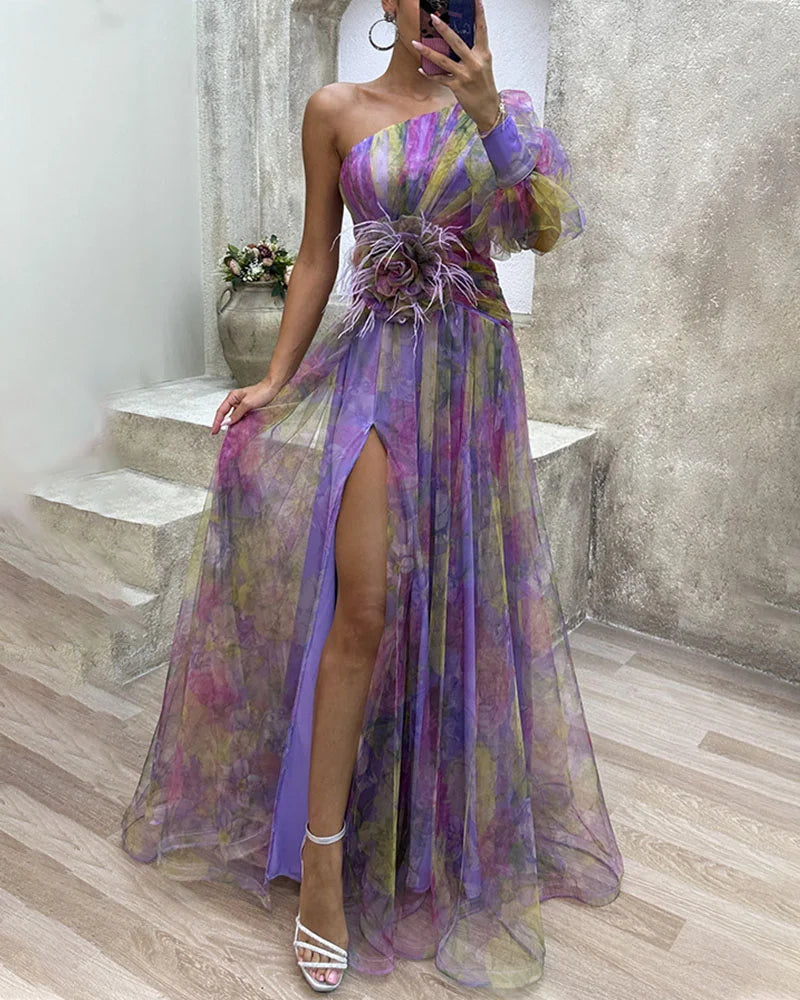 Amberley – Multicolor Sheer Tulle Gown for Women