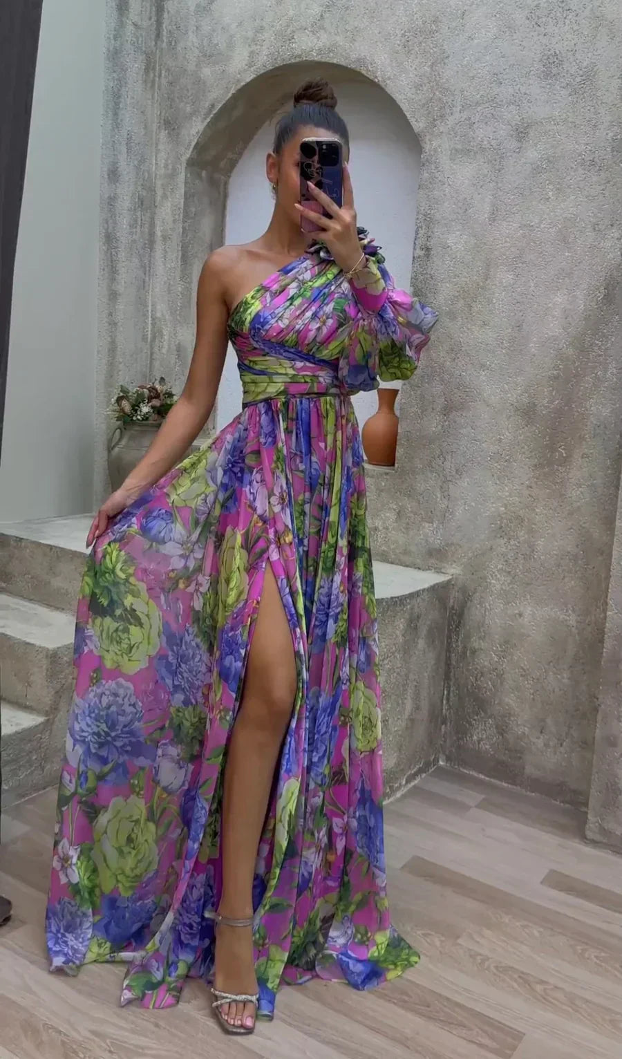 Arda – One-Shoulder Chiffon Gown for Women